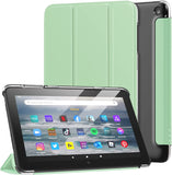MoKo Case Fits Amazon All-New Kindle Fire 7 Tablet (2022 Release-12th Gen) Latest Model 7", PU Leather Trifold Stand Cover with Translucent Frosted Backshell with Auto Wake/Sleep, Rose Gold