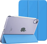 MoKo Case Fit New iPad Mini 6 2021 (6th Generation, 8.3-inch) - Slim Lightweight Hard Clear Back Shell Stand Cover with Translucent Frosted Back Protector, with Auto Wake/Sleep, Marble Gold Green