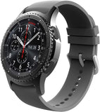 MoKo Band Compatible with Samsung Galaxy Watch 3 45MM/Galaxy Watch 46MM/Gear S3 Classic/Frontier/Huawei Watch 3 Pro, 22mm Silicone Adjustable Replacement Strap, Dark Gray