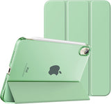 MoKo Case Fit New iPad Mini 6 2021 (6th Generation, 8.3-inch) - Slim Lightweight Hard Clear Back Shell Stand Cover with Translucent Frosted Back Protector, with Auto Wake/Sleep, Green Dinosaur on Blue
