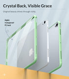 MoKo Case Fit iPad Air 5th/4th Generation 10.9 Inch 2022/2020 - Slim Transparent Hard PC Clear Back Cover, Flexible TPU Shell with Air-Pillow Edge Bumper, Support Apple Pencil 2 Charging, Green