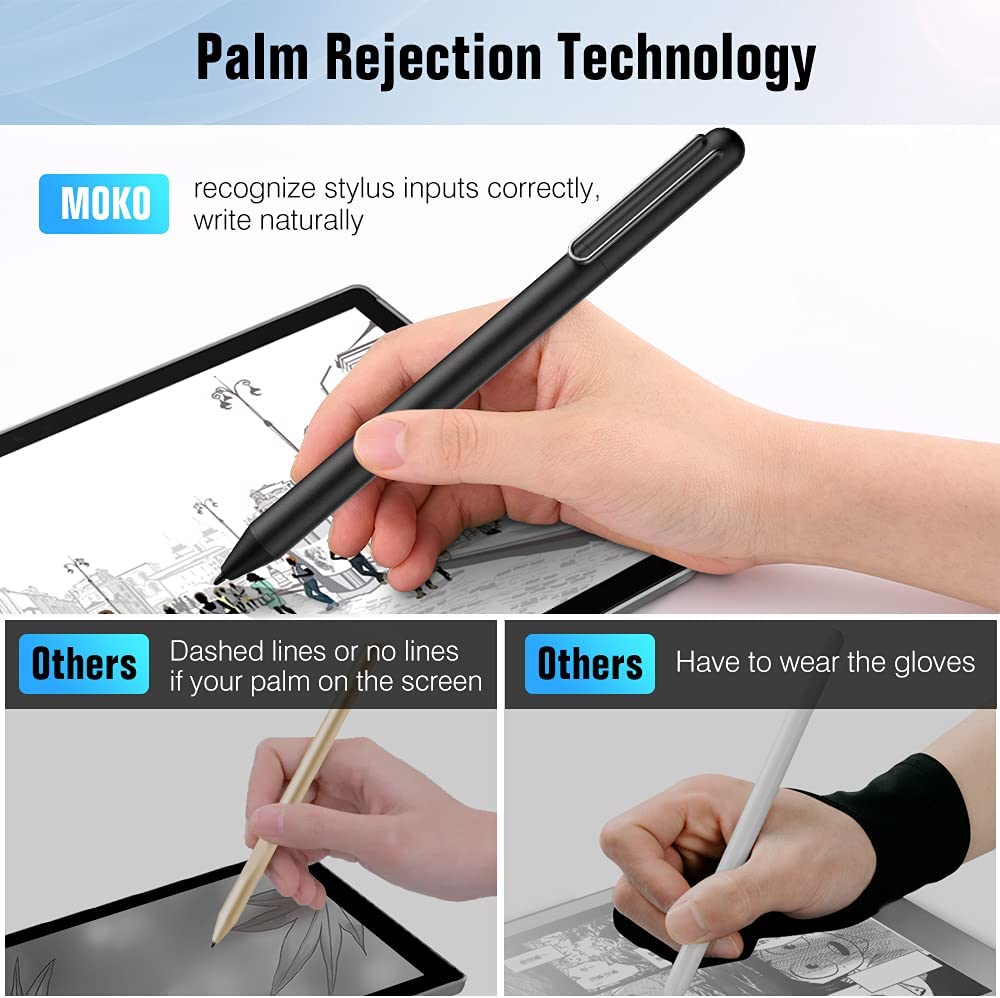 MoKo USI Stylus Pen for Chromebook with 4096 Levels Pressure, Palm