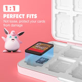 MoKo 24 Game Card Case Compatible with Nintendo Switch OLED 2021/Switch/Switch Lite, Switch Games Holder case for Switch Game Card & SD Card, Slim & Portable Game Card Storage Box, Pink Elf