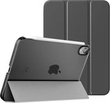 MoKo Case Fit New iPad Mini 6 2021 (6th Generation, 8.3-inch) - Slim Lightweight Hard Clear Back Shell Stand Cover with Translucent Frosted Back Protector, with Auto Wake/Sleep, Marble Gold Purple