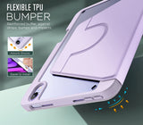 MoKo Rotating Case for iPad Mini 6 with Pencil Holder (6th Generation 8.3 inch 2021), Soft TPU 360 Rotatable Transparent Back Shell Smart Cover for iPad Mini 6 2021, Auto Wake/Sleep,Taro Purple