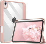 MoKo Case Fit New iPad Mini 6 Case with Pencil Holder (6th Generation 8.3" 2021), Soft TPU Frame Hard PC Clear Transparent Back Shell Smart Cover for iPad Mini 6 2021, Auto Wake/Sleep, Blue Sky Star