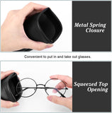 MoKo Glasses Case (2 Pack), Portable Leather Soft Sunglasses Case for Women Men