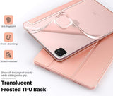 MoKo Case Fit iPad Pro 12.9 4th Generation 2020 & 2018 [Support Apple Pencil 2 Charging] Case with Stand, Soft TPU Translucent Frosted Back Cover Slim Smart Shell, Auto Wake/Sleep - Rose Gold