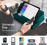 MoKo Tablet Pillow Stand, Soft Bed Pillow Holder Xmas Gift for up to 11" Pad, Fits iPad 10.2"(9th Gen), New iPad Mini 6 8.3" Air 4/3, iPad Pro 11/10.5/9.7, Mini 5 4, Galaxy Tab S6/S7 11", Turquoise