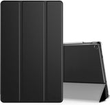 MoKo Case for Amazon Fire HD 10 Tablet (7th and 9th Generation, 2017 and 2019 Release) 10”, Smart Shell Stand Cover with Translucent Frosted Back for Fire HD 10.1 Inch, Black