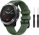MoKo Watch Band Compatible with Garmin Fenix 7 Sapphire Solar/Solar/Fenix 6 Pro/5/5 Plus/Forerunner 935/945/Approach S60, Soft Silicone Replacement Strap Quick Release Fit 22mm Sport Strap, White