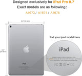 MoKo Case Fit iPad Pro 9.7 with Apple Pencil Holder - Slim Lightweight Smart Shell Stand Cover Case with Auto Wake / Sleep Fit Apple iPad Pro 9.7 Inch 2016 Tablet, Grey Purple