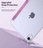 MoKo Case Fit New iPad Mini 6 2021 (6th Generation 8.3 inch), Soft TPU Translucent Frosted Back Cover Slim Smart Shell Stand Folio Case for iPad Mini, Auto Wake/Sleep, Marble Gold Purple