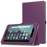 MoKo Case Fits Kindle Fire 7 Tablet (9th Generation, 2019 Release), Premium PU Leather Slim Folding Stand Shell Multiple Viewing Angles Cover with Auto Wake/Sleep - Dual Color