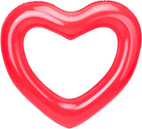MoKo Inflatable Pool Float for Kids Adults, Heart Shaped Swim Ring 120cm Diameter Summer Swimming Tube Water Fun Beach Party Pool Toys Swimming Circle