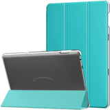 MoKo Case Fits All-New Kindle Fire HD 10 & 10 Plus Tablet (11th Generation, 2021 Release) 10.1" - Slim PU Leather Trifold Stand Cover Frosted Hard Back Shell with Auto Wake/Sleep, Bright Yellow