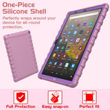 MoKo Case Fit Fire HD 10 and Fire HD 10 Plus Tablet (Only 11th Generation, 2021 Release), Slim Light Weight Shock Proof Soft Silicone Back Cover with Protective Edge Coverage, Purple
