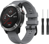 MoKo Watch Band Compatible with Garmin Fenix 7 Sapphire Solar/Solar/Fenix 6 Pro/5/5 Plus/Forerunner 935/945/Approach S60, Soft Silicone Replacement Strap Quick Release Fit 22mm Sport Strap, White