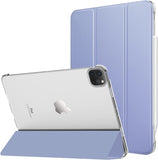 MoKo Case Fit New iPad Pro 11 Inch Case 2021 (3rd Gen), [Support Apple Pencil Charging]Slim Trifold Hard Back Shell Protective Smart Cover Fit iPad Pro 11" 2021, with Auto Wake/Sleep, Lavender Purple