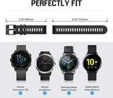 MoKo Watch Band Compatible with Garmin Vivoactive 3/Venu/Venu Sq/Forerunner 245/645/55/Galaxy Watch 4/4 Classic/3 41mm/Active/Active 2, Soft Silicone Replacement Sport Strap, Black & Gray