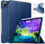 MoKo Case Fit iPad Pro 11 2nd Gen 2020 & 2018 [Support Apple Pencil 2 Charging] Case with Stand, Soft TPU Translucent Frosted Back Cover Slim Smart Shell iPad Pro 11 Case, Auto Wake/Sleep - Rose Gold