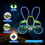 MoKo LED Reflective Running Vest High Visibility Warning Lights for Runners Adjustable Belt Safety Gear for Men/Women Night Running, Walking, Cycling, Biking