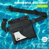 MoKo Floating Waterproof Phone Waist Pouch, Waterproof Fanny Pack Dry Bag for iPhone 13/12/11 Pro Max, Galaxy S21 Ultra/S9/Note 10 Plus, Black