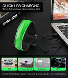 MoKo 2-Pack LED Bracelet Armband Rechargeable with 3 Light Modes, High Visibility Wrist Arm Ankle Light Up Bands for Running Night Walking Reflector Gear with Reflective Slap Bands