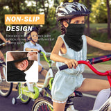 MoKo Kids Neck Gaiter Face Mask, 3 Pack Scarf Bandana Mask with Ear Loops UV Sun Protection Outdoors Balaclava for Girls Boys