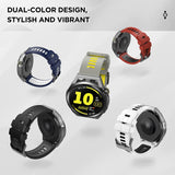 MoKo Watch Strap Compatible with Huawei Watch GT3 46mm/GT2/GT2 Pro/GT 2e/Samsung Galaxy Watch 46mm/Gear S3, 22mm Soft Silicone Replacement Sport Band Wristband, Gray/Yellow