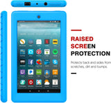MoKo Case for All-New Amazon Fire 7 Tablet (7th Generation, 2017 Release Only) - Light Weight Shock Proof Soft Silicone Back Cover [Kids Friendly] for Fire 7, Blue
