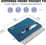 MoKo Tablet Sleeve Case Fits Tab S8+ 12.4", Surface Pro X/Pro LTE 12.3 Inch, Surface Laptop Go 12.4", Zipper Polyester Bag with Pocket, Fit Surface Pro Type Cover and Pen, Peacock Blue