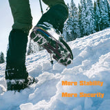 MoKo Ice Cleats 1 Pair, Walk Traction Ice Crampons for Shoes Boots for Men Women, Anti-Skid Snow Grips with 18 Stainless Spikes for Walking, Hiking, Trekking, Climbing, Mountaineering