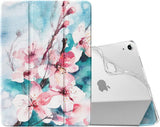 MoKo Case Fit iPad Air 5th/4th Generation 10.9 Inch 2022/2020, Slim Trifold Stand Cover with Soft Frosted Back, Auto Wake/Sleep, Support Touch ID and iPad 2nd Pencil Charging, Fragrant Flowers