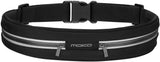 MoKo Sports Running Belt, Outdoor Dual Pouch Sweatproof Reflective Slim Waist Pack, Fitness Workout Belt Fanny Pack Compatible with iPhone 12/12 Pro/12 Mini, iPhone 11 Pro Max/Xs, Galaxy S21