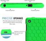 MoKo Case for Fire HD 8 2016 Tablet - [Honey Comb Series] Light Weight Silicone Back Cover [Kids Friendly] for Fire HD 8 (Previous 6th Gen-2016 Release ONLY), Green (NOT FIT 7th Gen 2017 Tablet)