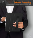 MoKo PU Leather Case Fit iPad Pro 11 2020 (2nd Gen) 2018 (1st Gen), [Support Apple 2nd Pencil Charging] Folding Stand Folio Cover with Hand Strap, Two Viewing Angles, Auto Wake/Sleep, Black