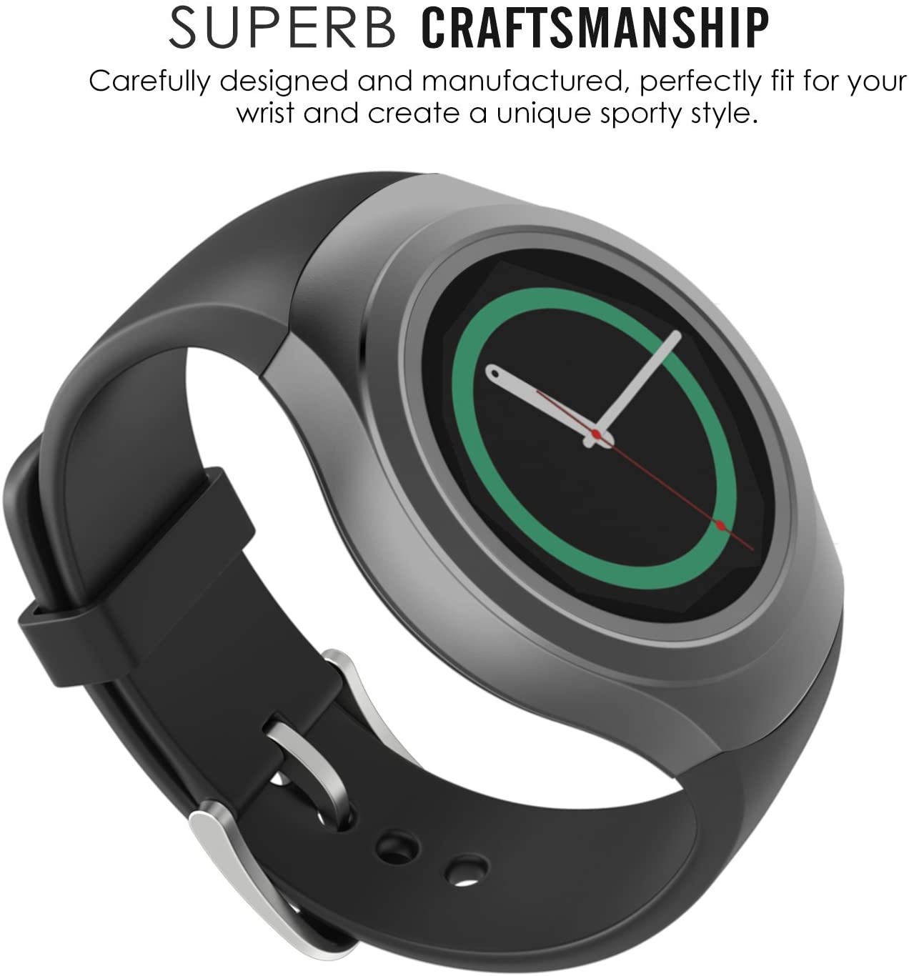 gear s2 watch MoKo Watch Band Compatible with Samsung Gear S2, Soft Silicone Replace – Mokodirect