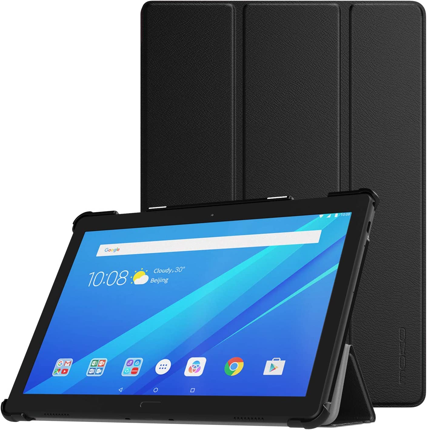 Custodia In PU Pelle Per Lenovo Tab M10 HD / Smart Tab P10 – Cover Con Supporto Pieghevole – Nero