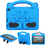 MoKo Case Fits Kindle Fire HD 8 & 8 Plus Tablet (10th Generation, 2020 Release), Shockproof Heavy Duty EVA Foam Kids-Friendly Cover with Hand-Grip Convertible Stand - Blue