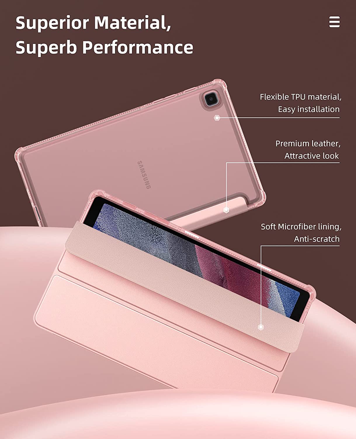 Etui XEPTIO Samsung Galaxy Tab A 9.7 pouces rose Etui XEPTIO Samsung Galaxy Tab A 9.7 pouces rose