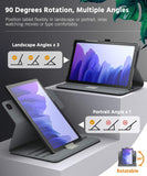 MoKo Case Compatible with Samsung Galaxy Tab A7 10.4 Inch Model (SM-T500/505/507), Full-Body Hard Back Cover 90 Degree Rotating Adjustable Stand Cover Case with Auto Wake/Sleep Function, Black