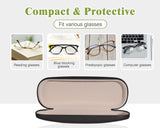 MoKo Hard Shell Eye Glasses Case with Cloth, PU Leather Protective Eyeglasses Cases Storage Organizer Travel for Men Women