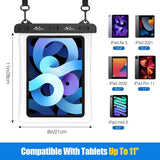 MoKo Waterproof Tablet Case, Tablet Pouch Dry Bag Compatible with iPad 9th 2021, iPad Mini 6, iPad Air 5 2022, Air 4 10.9, Air 3 10.5, iPad Pro 11/10.5, iPad 10.2/9.7, Galaxy Tab A7/A8, Clear