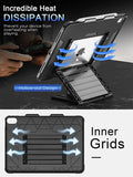 MoKo Case Fit New iPad Air 5th Generation 2022/4th Generation 2020 with Pencil Holder, Multi-Angle Viewing Stand Shockproof Protective Cover, Support Apple Pencil 2 Attach, Touch ID Available, Black