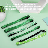 MoKo St Patricks Day Decorations Headband 5-Pack, Non-Slip Adjustable Stretchy Green Glitter Clover St Patricks Day Headbands Accessories for Women Girls Teens