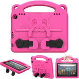 MoKo Case Fits Kindle Fire HD 8 & 8 Plus Tablet (10th Generation, 2020 Release), Shockproof Heavy Duty EVA Foam Kids-Friendly Cover with Hand-Grip Convertible Stand - Blue