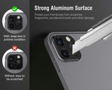 MoKo 2-Pack Camera Lens Protector Fit iPad Pro 12.9 2021/2020 & iPad Pro 11 2021/2020, Metal Frame Aluminum Alloy Sticker, Scratch-Resistant Plate Panel Back Rear Camera Protective Shield - Black