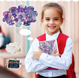 MoKo A6 Budget Binder Notebook,Glittering Quicksand Spangles Binder Cover, Clear PVC Looseleaf Folder with 12 Zipper Pockets & Blank Papers, 16 Sticky Labels for School Office,Pearlescent Purple