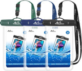 MoKo Waterproof Phone Pouch [3 Pack], Underwater Clear Phone Case Dry Bag with Lanyard Compatible with iPhone 13 Mini/12/11 Pro Max, X/Xr/Xs, SE 3/2, Samsung S21/S9, Note 10, Indigo+Army Green+Black